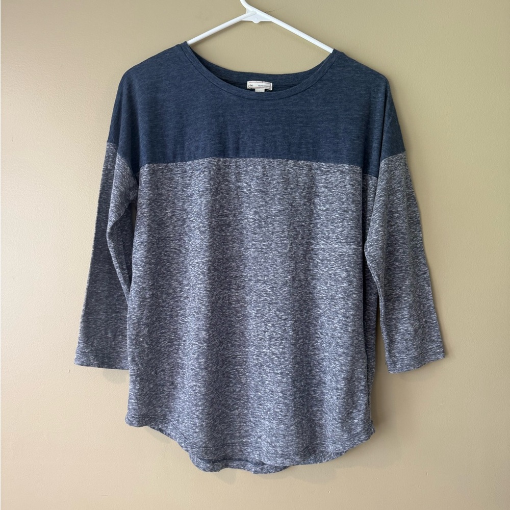 GAP Relaxed Tunic Top Blue and Gray